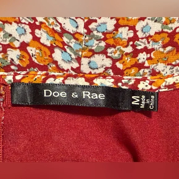 Doe & Rae Multicolored Floral Print Long Sleeve Mini Dress Size Medium - Picture 2 of 9